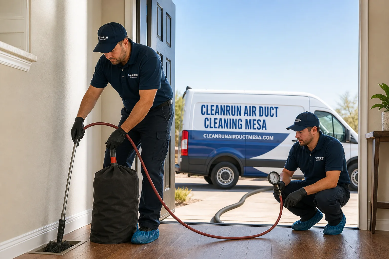 CleanRun Air Duct Cleaning Mesa air duct cleaning service vehicle and crew in Mesa, AZ